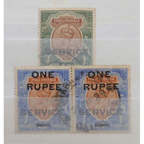 7144 - INDIA a collection on six stock book pages with many good stamps, noted 1854 4 ANNAS x 4 cut to shap... 