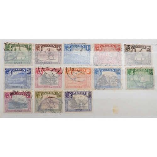 7145 - ADEN and MIDDLE EAST a collection on stock book pages to include Aden 1937 set mint and used to 1R, ... 