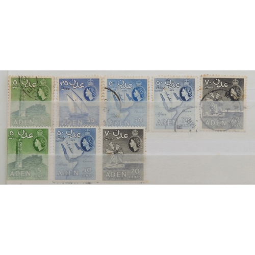 7145 - ADEN and MIDDLE EAST a collection on stock book pages to include Aden 1937 set mint and used to 1R, ... 