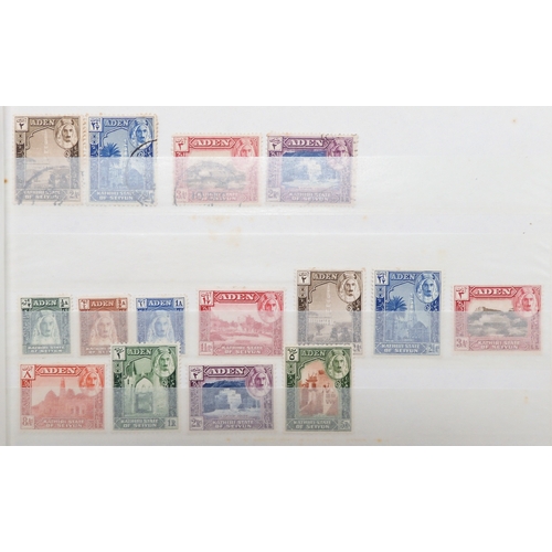 7145 - ADEN and MIDDLE EAST a collection on stock book pages to include Aden 1937 set mint and used to 1R, ... 