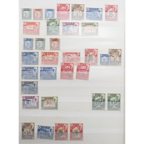 7145 - ADEN and MIDDLE EAST a collection on stock book pages to include Aden 1937 set mint and used to 1R, ... 