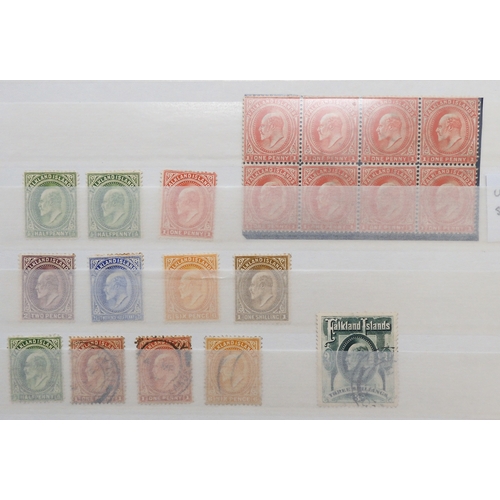7148 - FALKLAND ISLANDS from 1891 to 1952 on stock book pages including 1897 set mint and some colours and ... 
