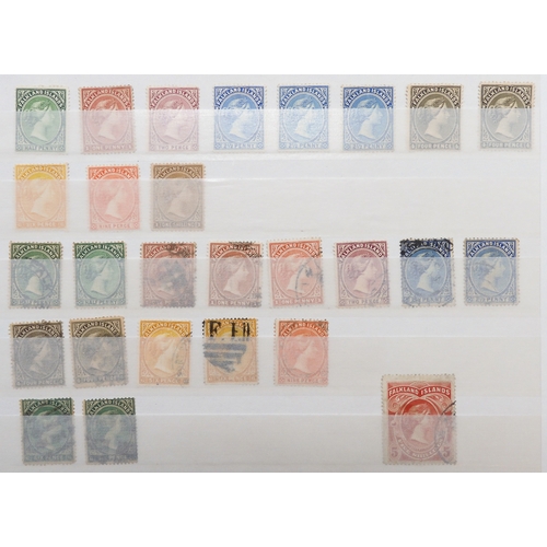 7148 - FALKLAND ISLANDS from 1891 to 1952 on stock book pages including 1897 set mint and some colours and ... 