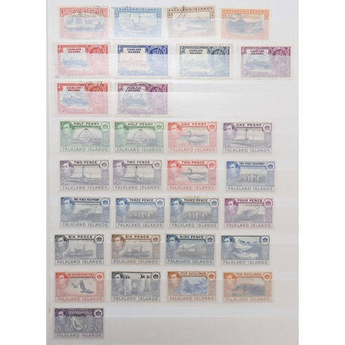 7148 - FALKLAND ISLANDS from 1891 to 1952 on stock book pages including 1897 set mint and some colours and ... 