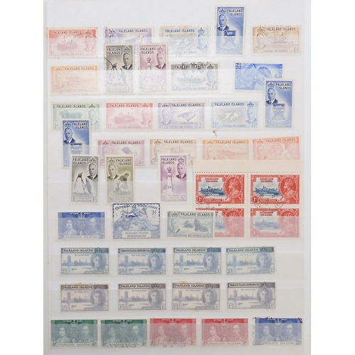 7148 - FALKLAND ISLANDS from 1891 to 1952 on stock book pages including 1897 set mint and some colours and ... 