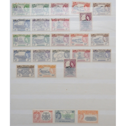 7151 - ST HELENA up to 1953 on three stock book pages including mint overprint to 1/- and used to 4d, also ... 
