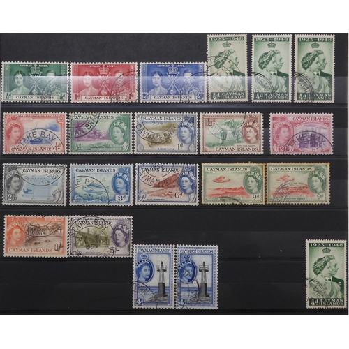 7152 - CAYMAN ISLANDS a collection on 5 stock book pages to include 1900 ½d and 1d used and mint with a blo... 
