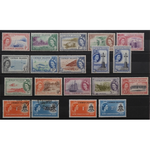 7152 - CAYMAN ISLANDS a collection on 5 stock book pages to include 1900 ½d and 1d used and mint with a blo... 