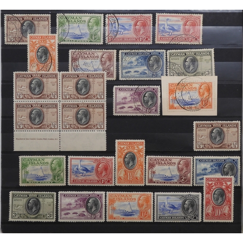 7152 - CAYMAN ISLANDS a collection on 5 stock book pages to include 1900 ½d and 1d used and mint with a blo... 