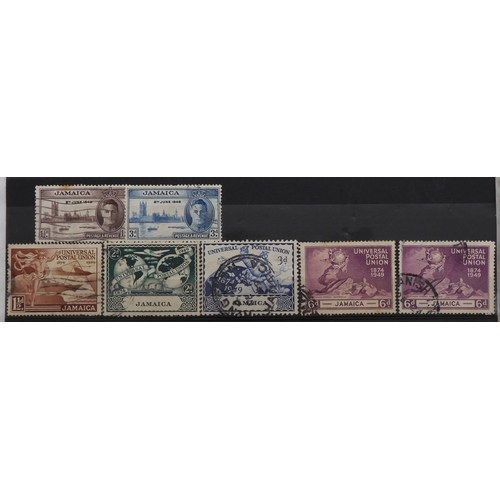 7153 - JAMAICA, TURKS & CAICOS ISLANDS a collection on 7 stock book pages with JAMAICA 1870 1/- and 2/-... 