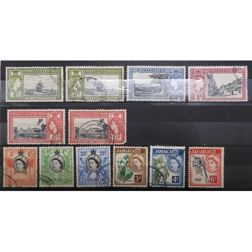 7153 - JAMAICA, TURKS & CAICOS ISLANDS a collection on 7 stock book pages with JAMAICA 1870 1/- and 2/-... 