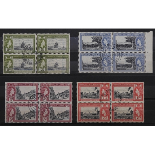 7153 - JAMAICA, TURKS & CAICOS ISLANDS a collection on 7 stock book pages with JAMAICA 1870 1/- and 2/-... 