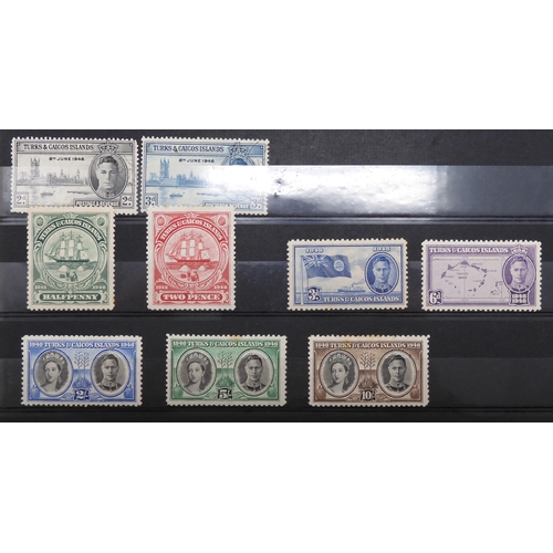 7153 - JAMAICA, TURKS & CAICOS ISLANDS a collection on 7 stock book pages with JAMAICA 1870 1/- and 2/-... 
