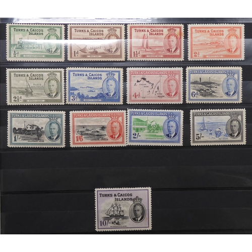 7153 - JAMAICA, TURKS & CAICOS ISLANDS a collection on 7 stock book pages with JAMAICA 1870 1/- and 2/-... 