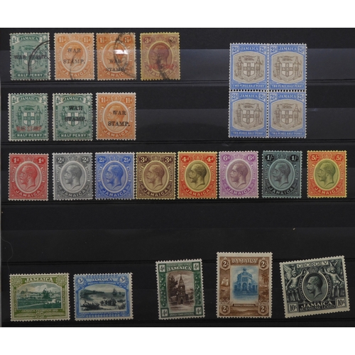 7153 - JAMAICA, TURKS & CAICOS ISLANDS a collection on 7 stock book pages with JAMAICA 1870 1/- and 2/-... 