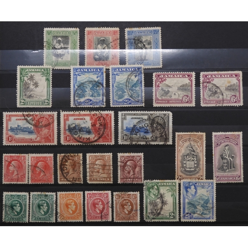 7153 - JAMAICA, TURKS & CAICOS ISLANDS a collection on 7 stock book pages with JAMAICA 1870 1/- and 2/-... 