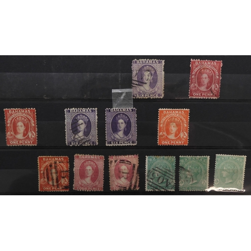 7154 - BAHAMAS a collection on 5 stock book pages including 1d with crown cc watermark perforation 12½ mint... 