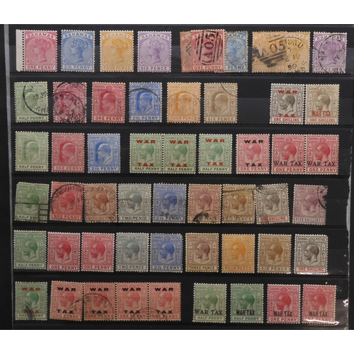 7154 - BAHAMAS a collection on 5 stock book pages including 1d with crown cc watermark perforation 12½ mint... 