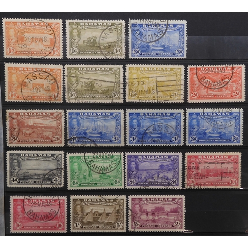 7154 - BAHAMAS a collection on 5 stock book pages including 1d with crown cc watermark perforation 12½ mint... 