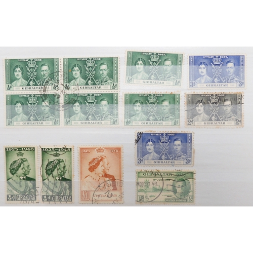 7157 - GIBRALTAR a collection in a black stock book to include 1886 set  overprinted GIBRALTAR to 4d used, ... 