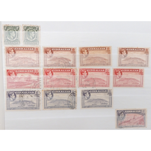 7157 - GIBRALTAR a collection in a black stock book to include 1886 set  overprinted GIBRALTAR to 4d used, ... 
