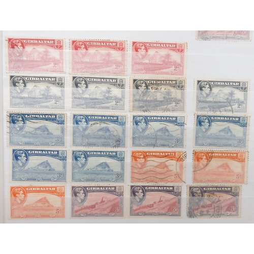 7157 - GIBRALTAR a collection in a black stock book to include 1886 set  overprinted GIBRALTAR to 4d used, ... 