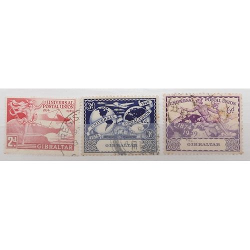 7157 - GIBRALTAR a collection in a black stock book to include 1886 set  overprinted GIBRALTAR to 4d used, ... 