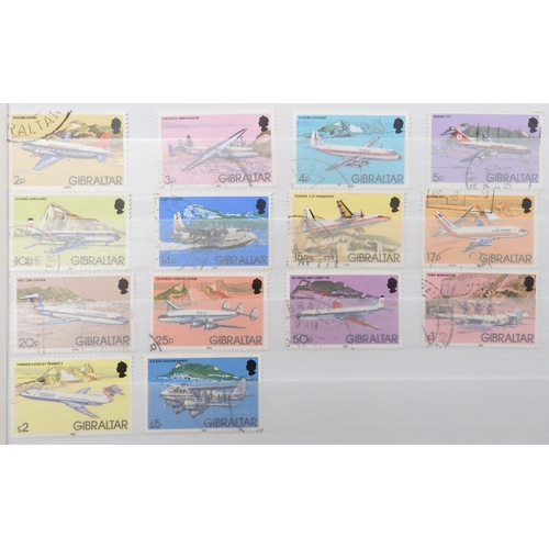 7157 - GIBRALTAR a collection in a black stock book to include 1886 set  overprinted GIBRALTAR to 4d used, ... 