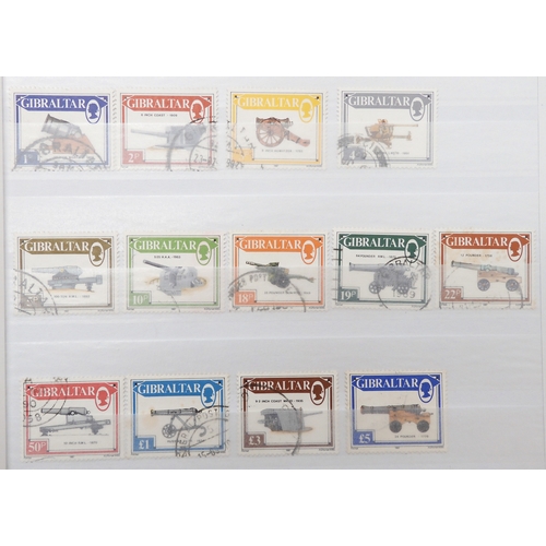 7157 - GIBRALTAR a collection in a black stock book to include 1886 set  overprinted GIBRALTAR to 4d used, ... 