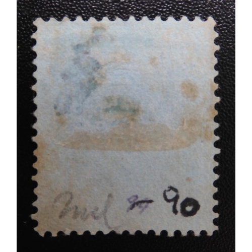 7161 - HONG KONG&nbsp; $10 sg90 slate and orange on blue paper watermark multiple crowns C.A. fine used but... 