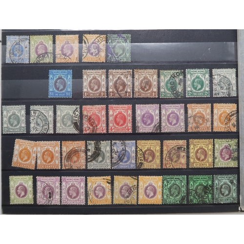 7162 - HONG KONG and FAR EAST on stock book pages to include sg4 -sg7 used both with faults, 1863 set vario... 