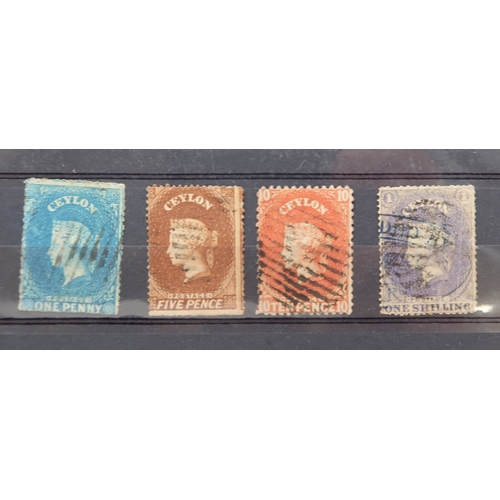 7163 - CEYLON&nbsp; a collection on 4 stock book pages watermark star values to 1/- , various watermarks an... 