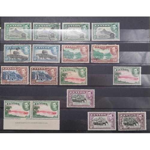 7163 - CEYLON&nbsp; a collection on 4 stock book pages watermark star values to 1/- , various watermarks an... 