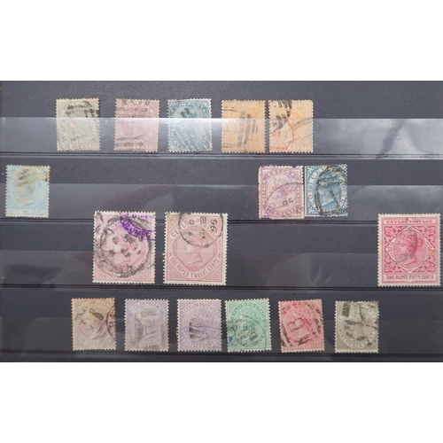 7163 - CEYLON&nbsp; a collection on 4 stock book pages watermark star values to 1/- , various watermarks an... 