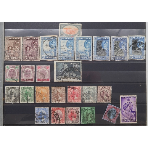 7164 - MALAYSIA&nbsp; and FAR EAST an unorganised collection on 9 stock book pages with STRAITS SETTLEMENTS... 