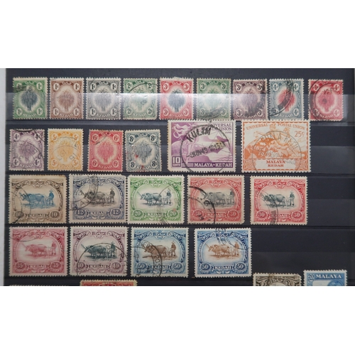 7164 - MALAYSIA&nbsp; and FAR EAST an unorganised collection on 9 stock book pages with STRAITS SETTLEMENTS... 