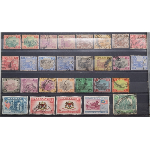 7164 - MALAYSIA&nbsp; and FAR EAST an unorganised collection on 9 stock book pages with STRAITS SETTLEMENTS... 