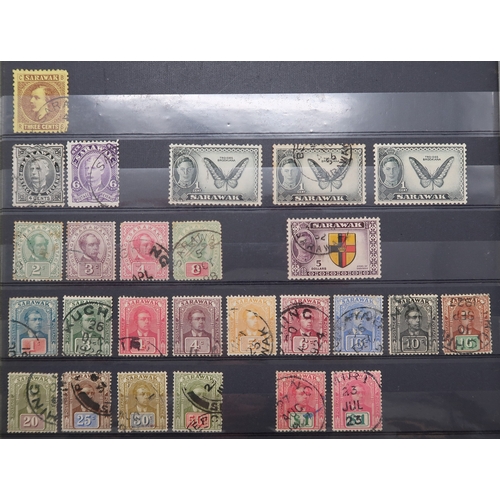 7164 - MALAYSIA&nbsp; and FAR EAST an unorganised collection on 9 stock book pages with STRAITS SETTLEMENTS... 