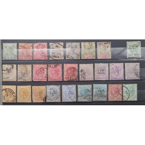 7164 - MALAYSIA&nbsp; and FAR EAST an unorganised collection on 9 stock book pages with STRAITS SETTLEMENTS... 
