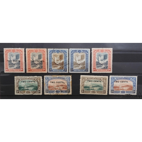 7165 - BRITISH CENTRAL AMERICA a collection stock book sheets BRITISH HONDURAS 1d blue perforate 14 used an... 