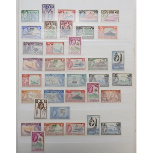 7169 - BRITISH PACIFIC ISLANDS collection 6 stock book pages SOLOMON ISLANDS 1939 set sg60-sg72 mint x 2 an... 