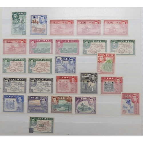 7169 - BRITISH PACIFIC ISLANDS collection 6 stock book pages SOLOMON ISLANDS 1939 set sg60-sg72 mint x 2 an... 