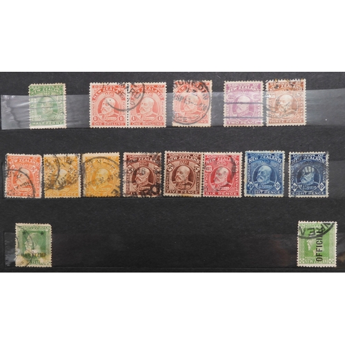 7170 - NEW ZEALAND an unorganised collection i a blue stock book, well worth looking through, to include Ch... 