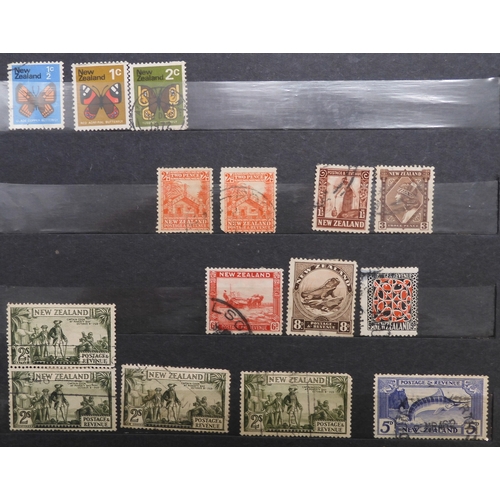 7170 - NEW ZEALAND an unorganised collection i a blue stock book, well worth looking through, to include Ch... 