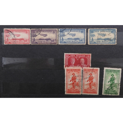 7170 - NEW ZEALAND an unorganised collection i a blue stock book, well worth looking through, to include Ch... 