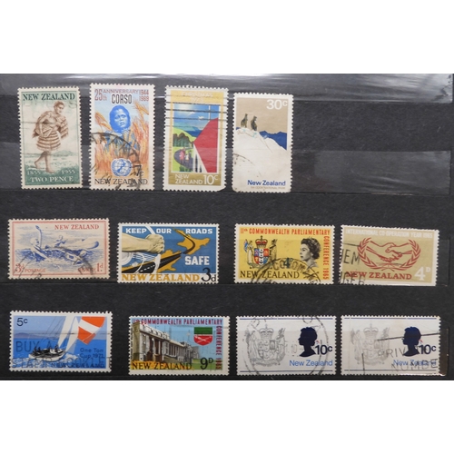 7170 - NEW ZEALAND an unorganised collection i a blue stock book, well worth looking through, to include Ch... 