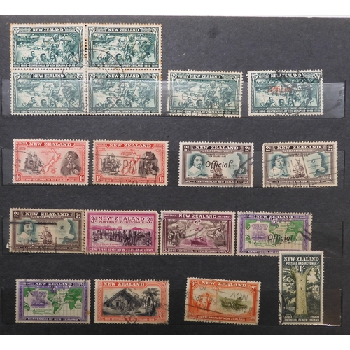 7170 - NEW ZEALAND an unorganised collection i a blue stock book, well worth looking through, to include Ch... 