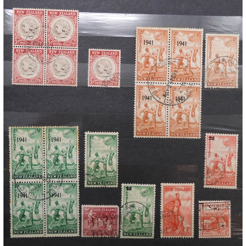 7170 - NEW ZEALAND an unorganised collection i a blue stock book, well worth looking through, to include Ch... 