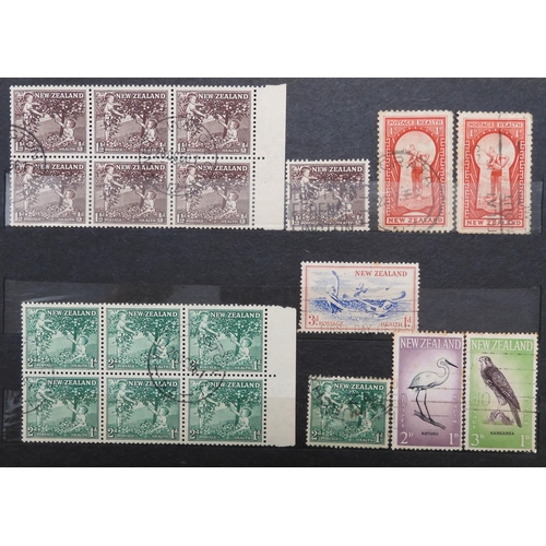 7170 - NEW ZEALAND an unorganised collection i a blue stock book, well worth looking through, to include Ch... 