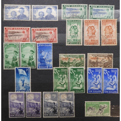 7170 - NEW ZEALAND an unorganised collection i a blue stock book, well worth looking through, to include Ch... 